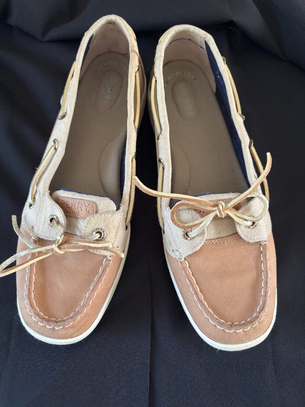 Sperry Authentic Original Boat Shoes Women's Tan Leather & Canvas US 10